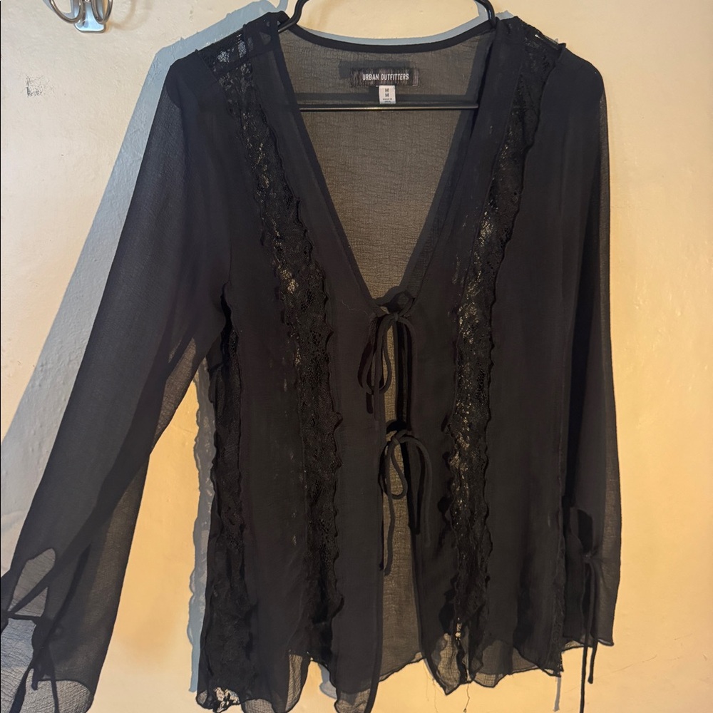 Black long sleeve mash going out top